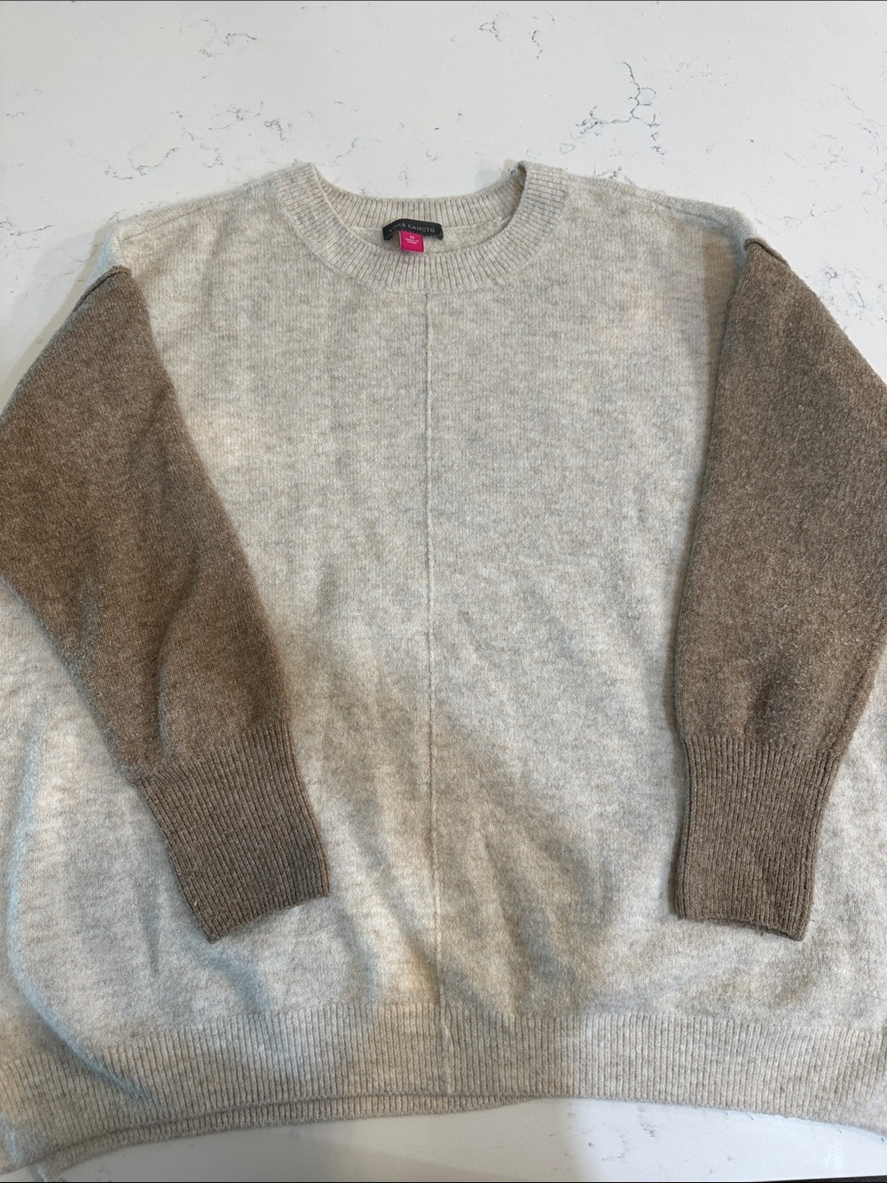 Vince Camuto Womens Crewneck Seam Front Sweater